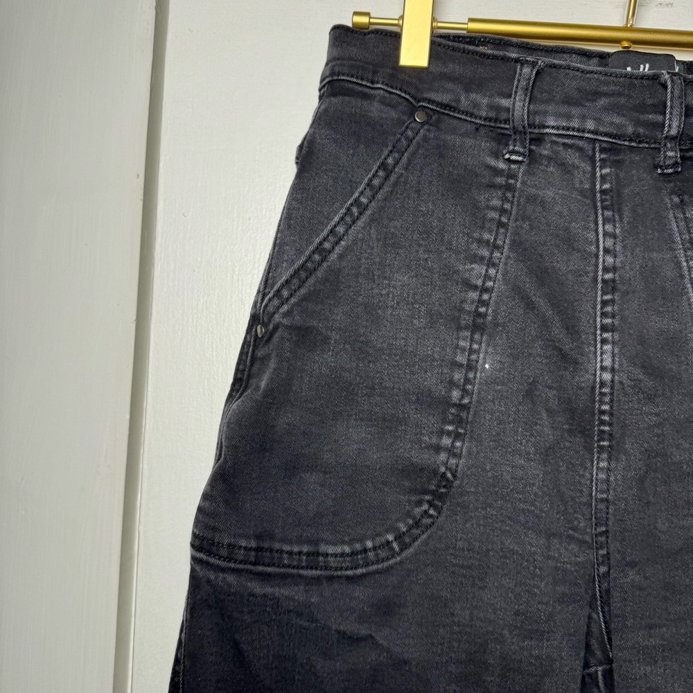 Hell Bunny Asymmetrical Button Cut Off Denim Shorts Black Size Small Size 28 - Picture 5 of 12